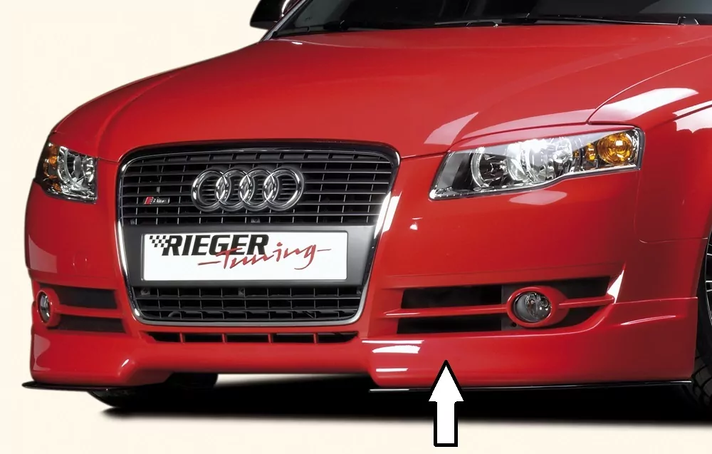 Rieger Spoilerlippe für Audi A4 (8E) Typ B7 | Lim. 11.04- (ab Facelift) -> nur passend für 5 kleine Schächte unterm Grill!