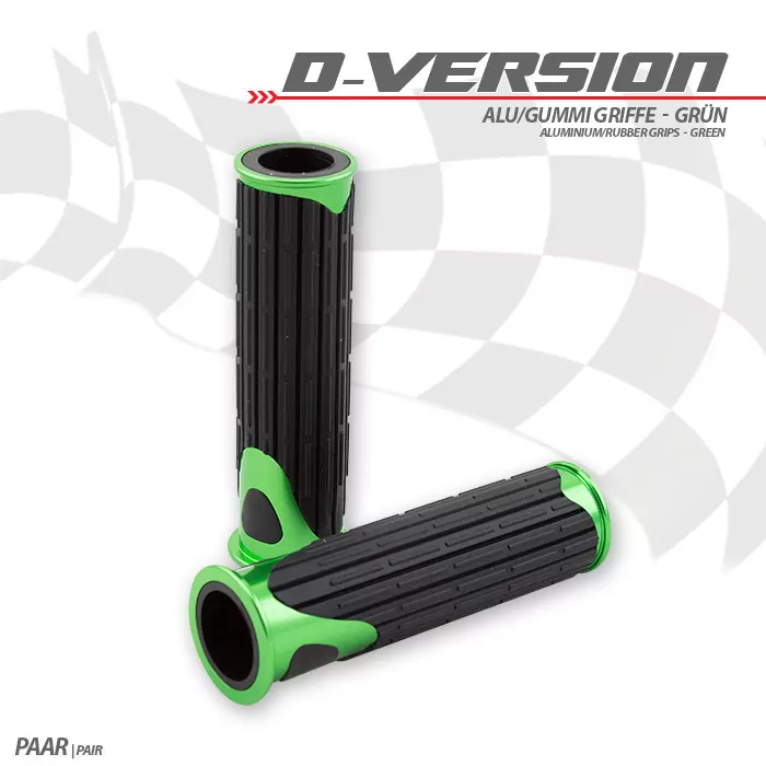 Alu/gummi-griffe | D-version | Grün | 22 Mm | Länge: 125 Mm | Ende Offen