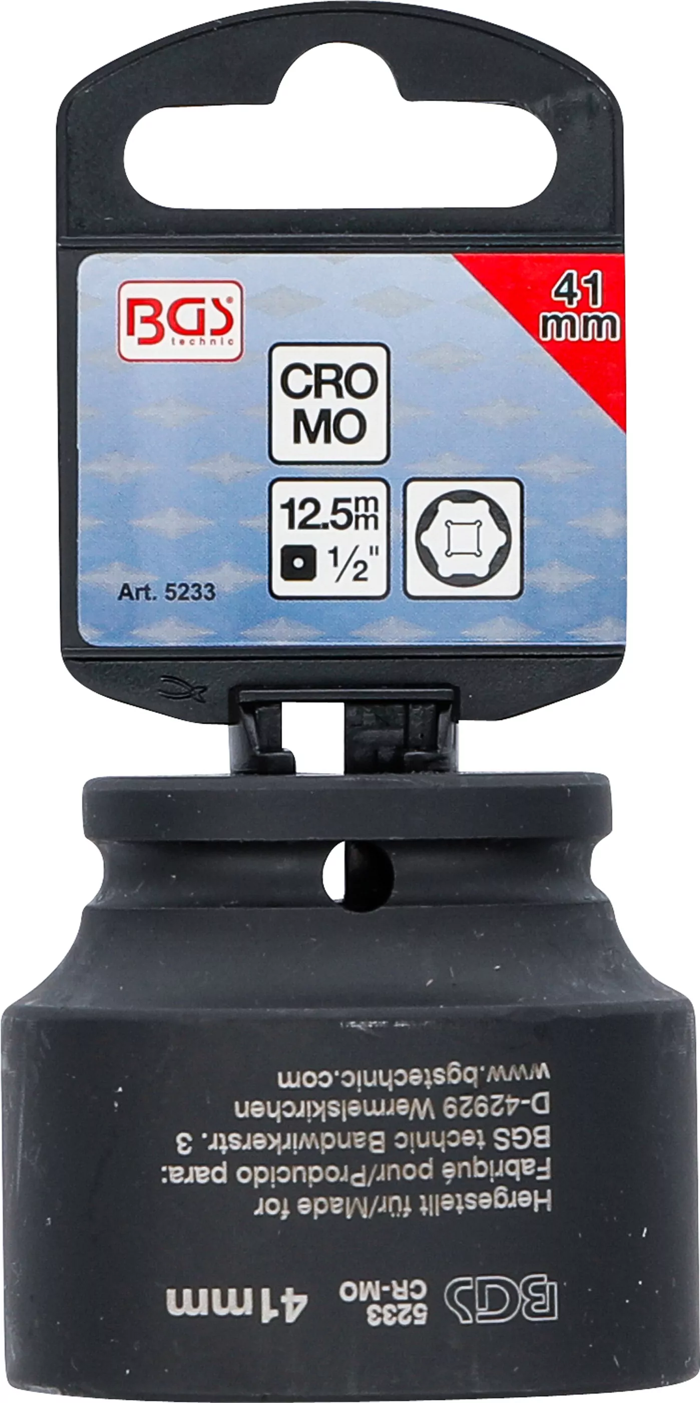 Kraft-Steckschlüssel-Einsatz Sechskant | Antrieb Innenvierkant 12,5 mm (1/2") | SW 41 mm