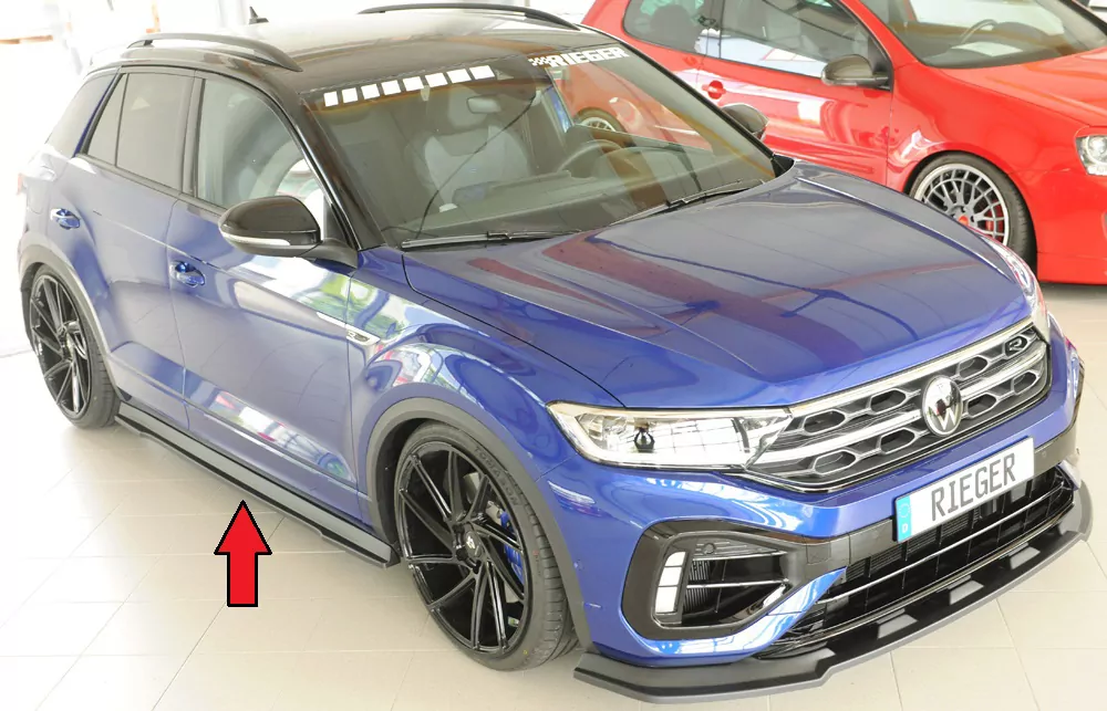 Rieger Seitenschweller rechts ansatz matt schwarz für VW T-Roc R (A1) 5-tür. 01.22- (ab Facelift)