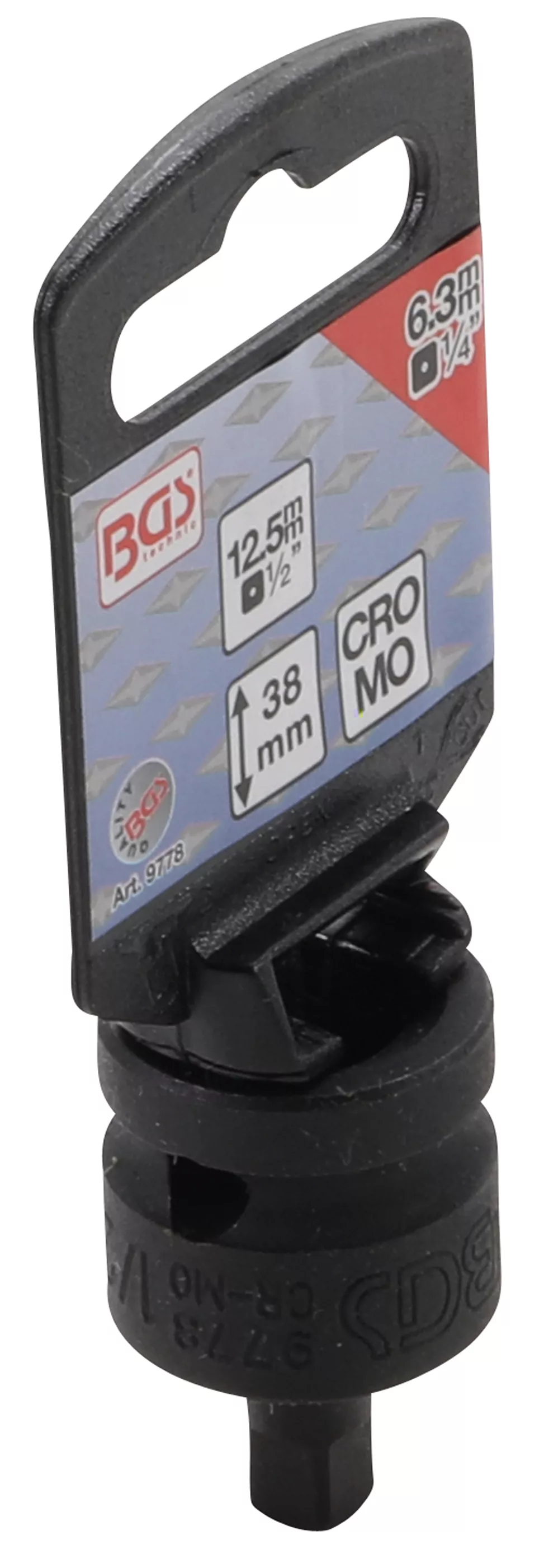 Kraft-Steckschlüssel-Adapter | Innenvierkant 12,5 mm (1/2") - Außenvierkant 6,3 mm (1/4")