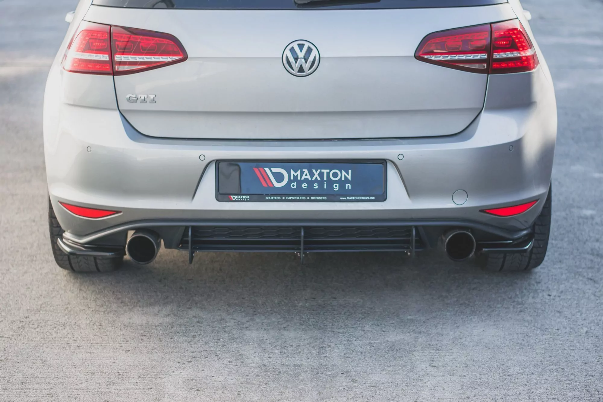 Heck Ansatz Flaps Diffusor Passend Für Diffusor V.2 Passend Für VW Golf 7 GTI  Schwarz Hochglanz Schwarz Hochglanz