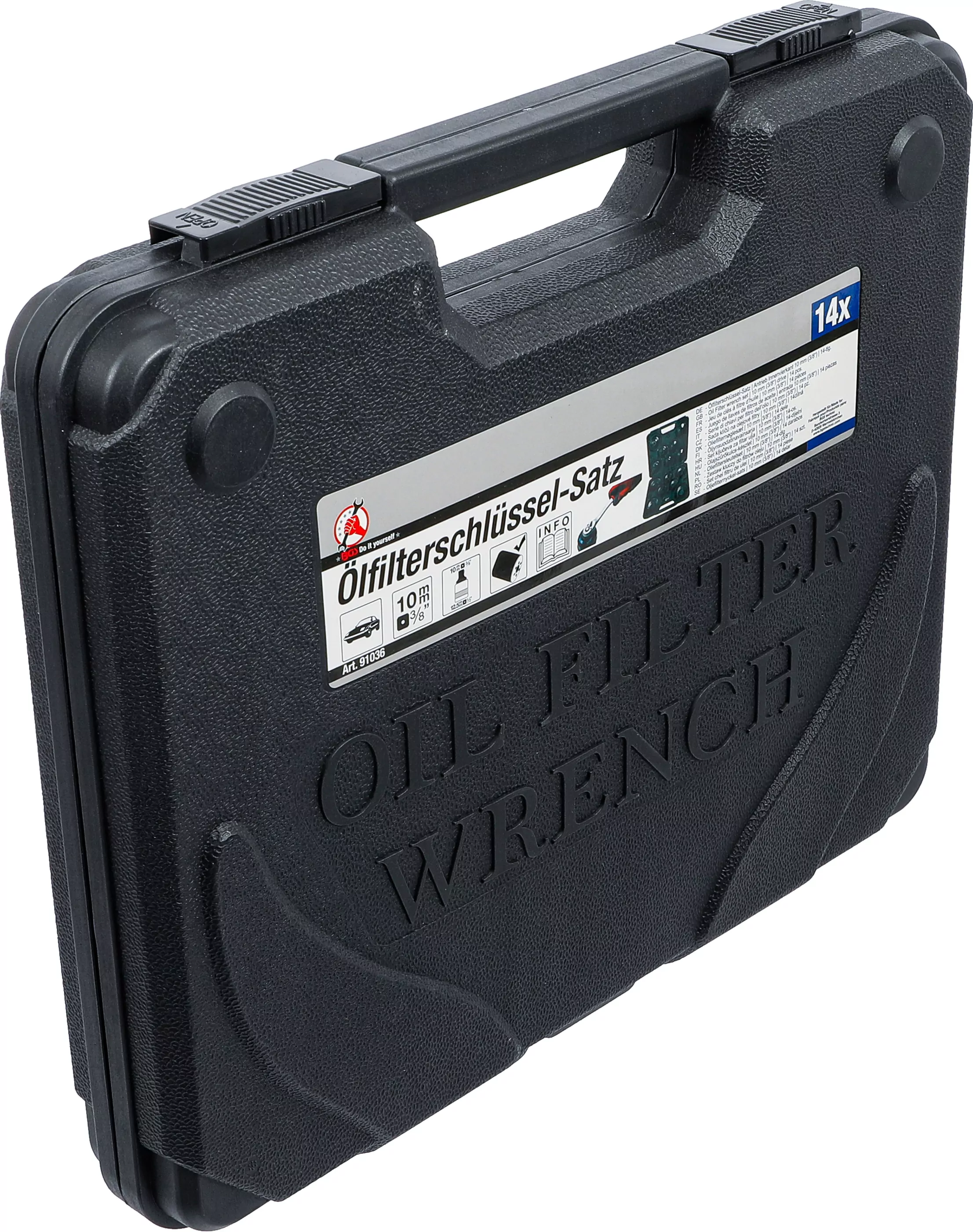 Ölfilterschlüssel-Satz | Antrieb Innenvierkant 10 mm (3/8") | 14-tlg.