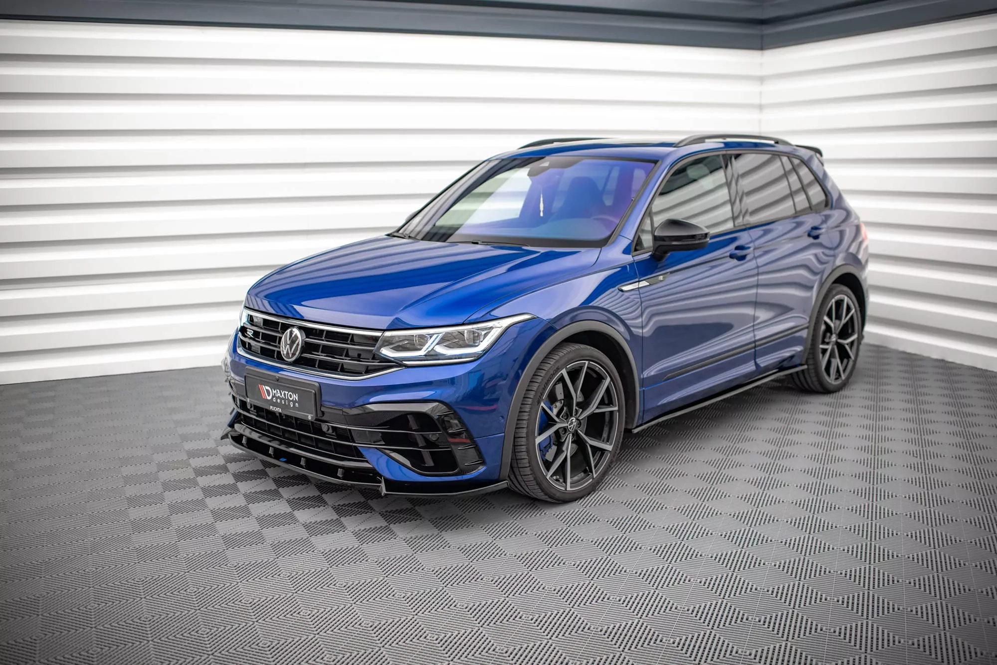 Seitenschweller Ansatz Für Volkswagen Tiguan R / R-Line Mk2 Facelift Schwarz Hochglanz
