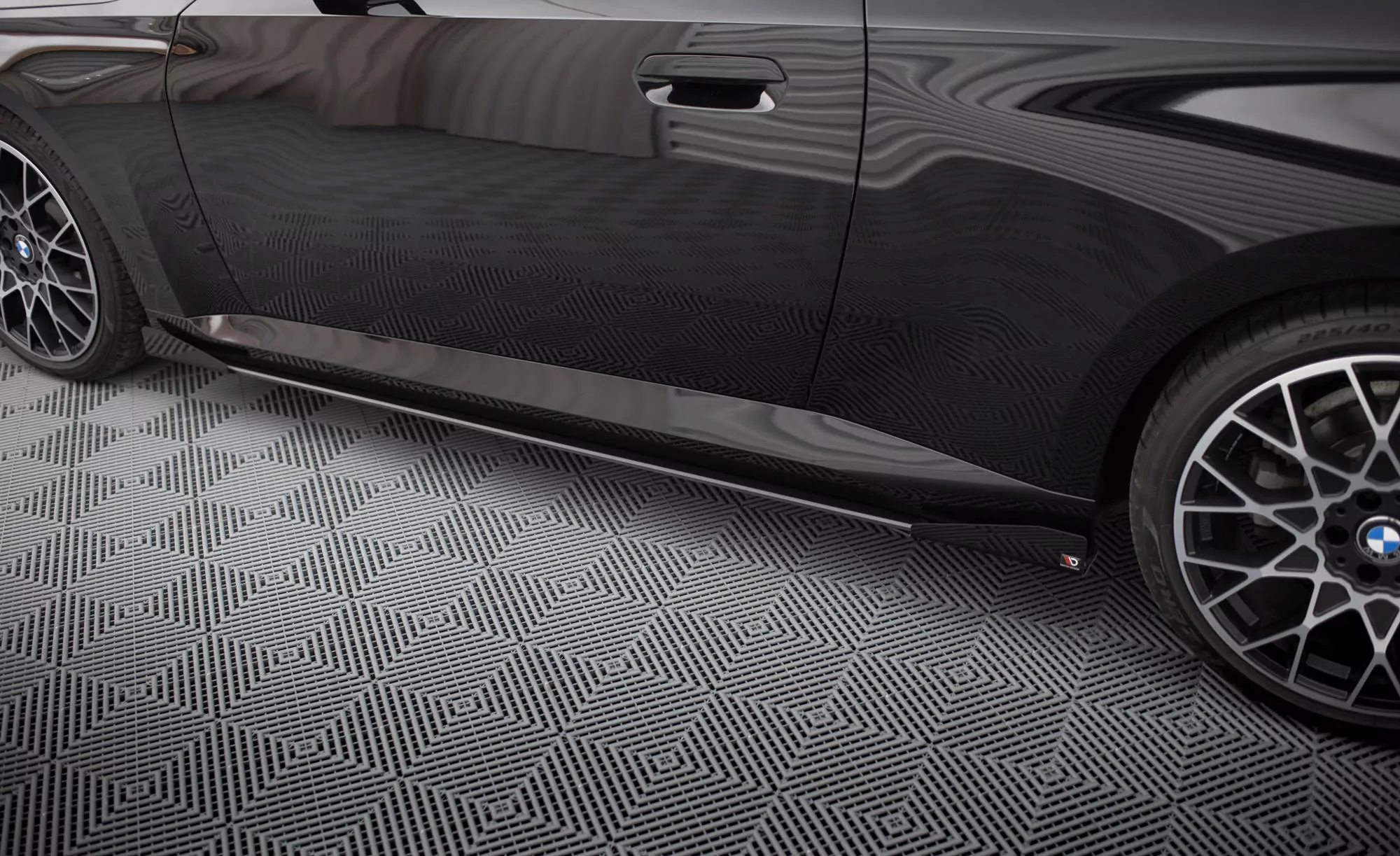 Street Pro Seitenschweller Ansatz Für + Flaps BMW 2 Coupe G42 Schwarz Hochglanz