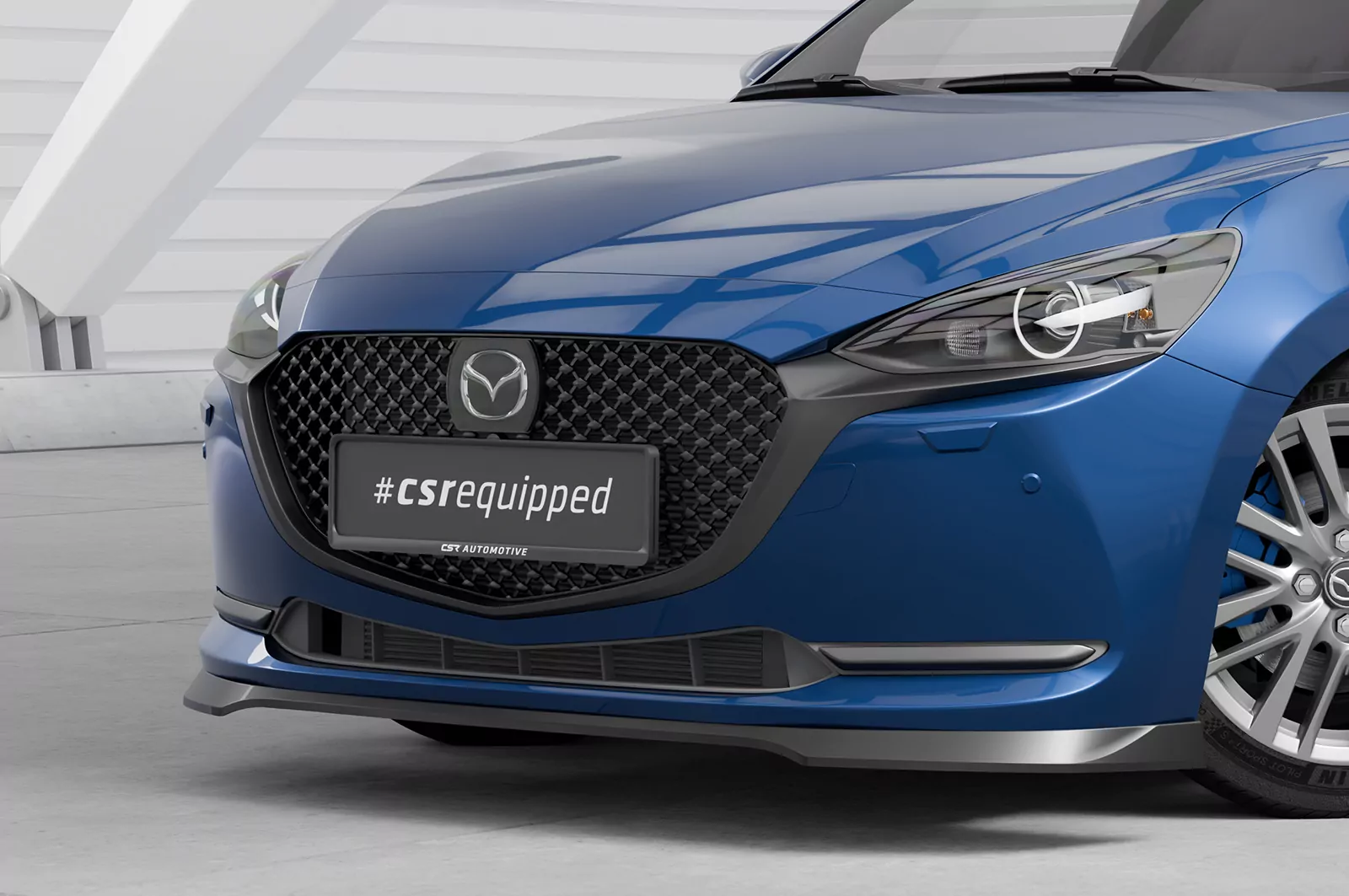 Cup-Spoilerlippe mit ABE für Mazda 2 (Typ DJ) CSL789 Schwarz Strukturiert