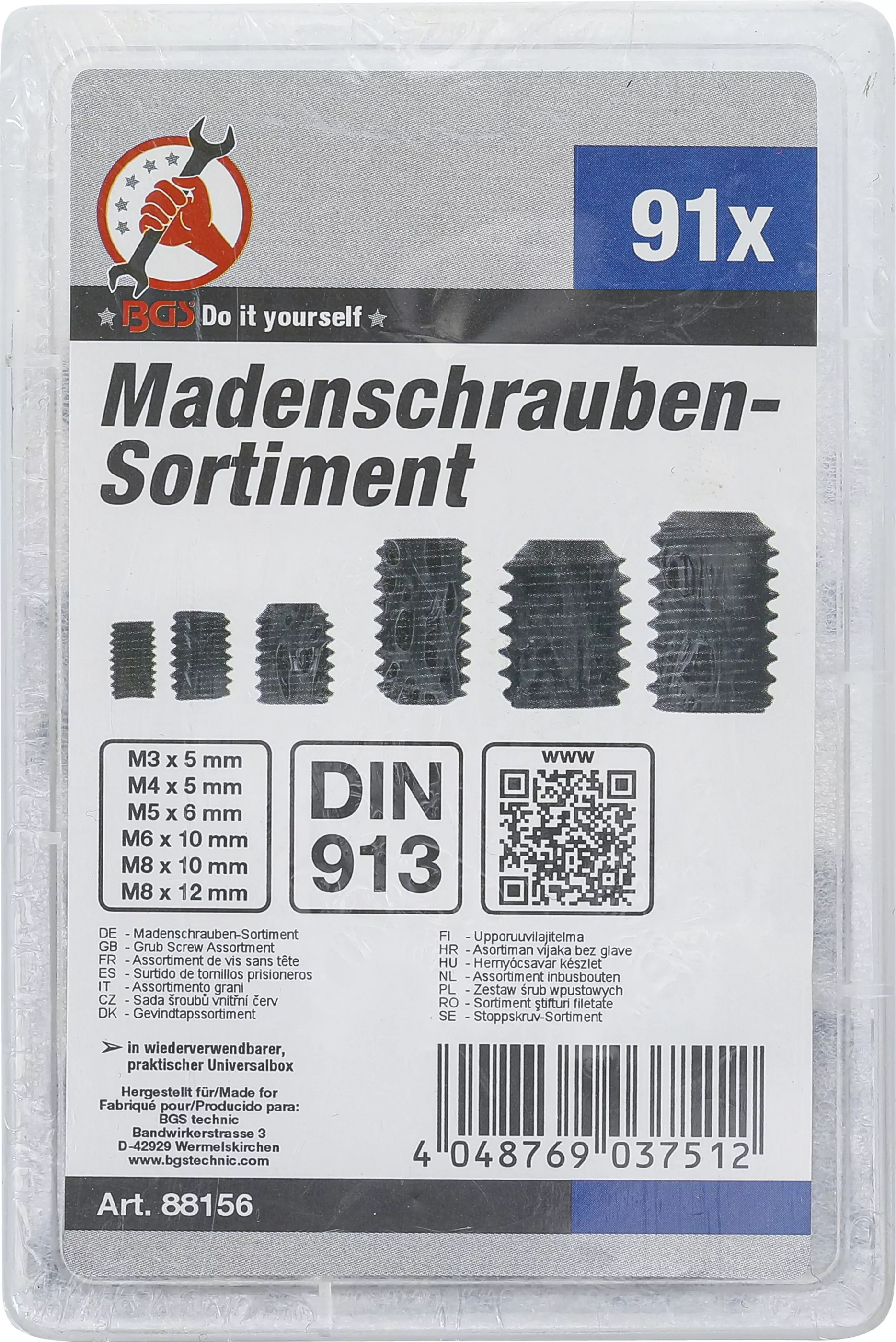 Madenschrauben-Sortiment | 91-tlg.