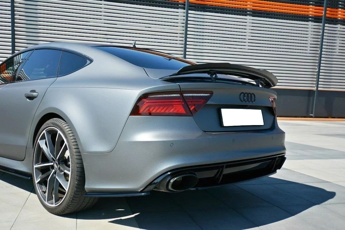 Heck Ansatz Flaps Diffusor Passend Für Diffusor Passend Für Audi RS7 FL Schwarz Hochglanz Schwarz Hochglanz