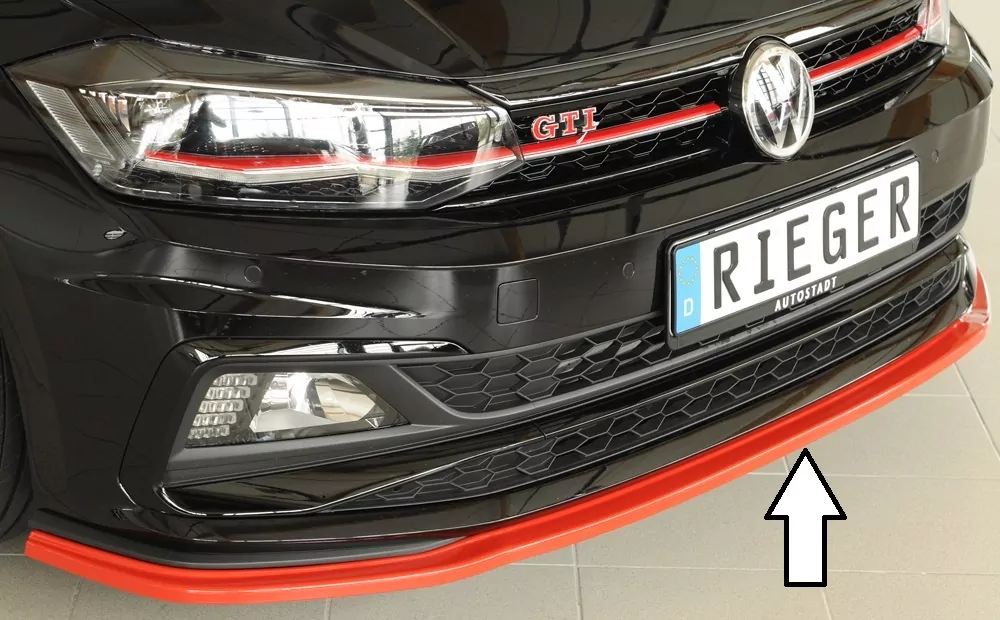 Rieger Spoilerschwert für VW Polo (AW) R-Line | 5-tür. 06.17- für orig. GTI-/R-Line Frontschürze