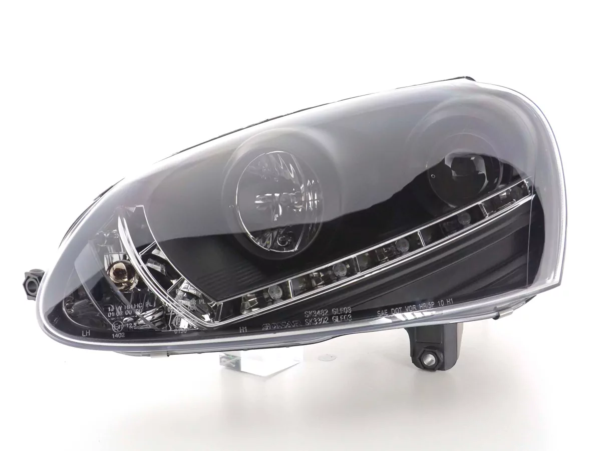 Scheinwerfer Set Daylight LED TFL-Optik VW Golf 5 Typ 1K Bj. 03-08 schwarz