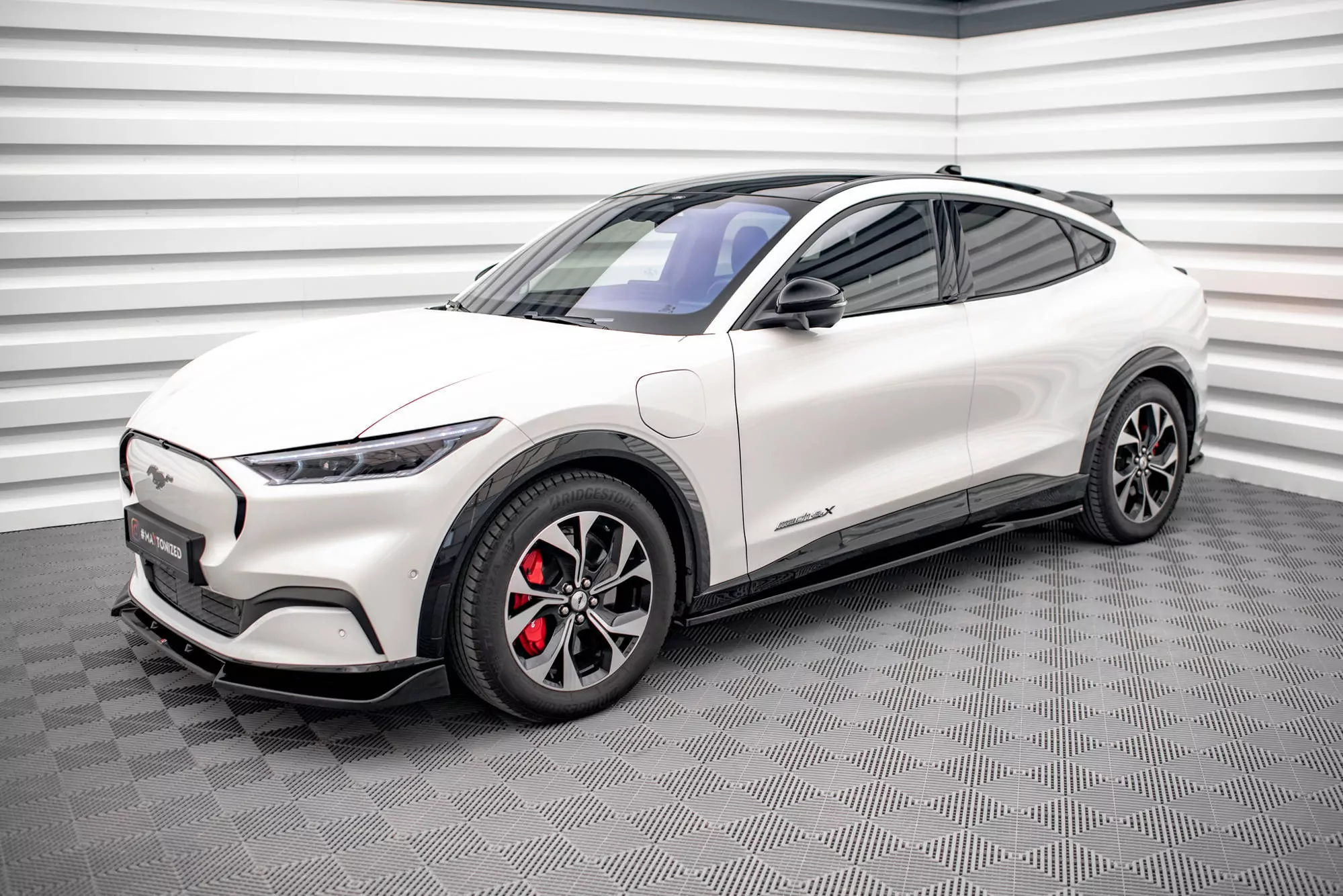 Seitenschweller Ansatz Für Ford Mustang Mach-E Mk1 Schwarz Hochglanz