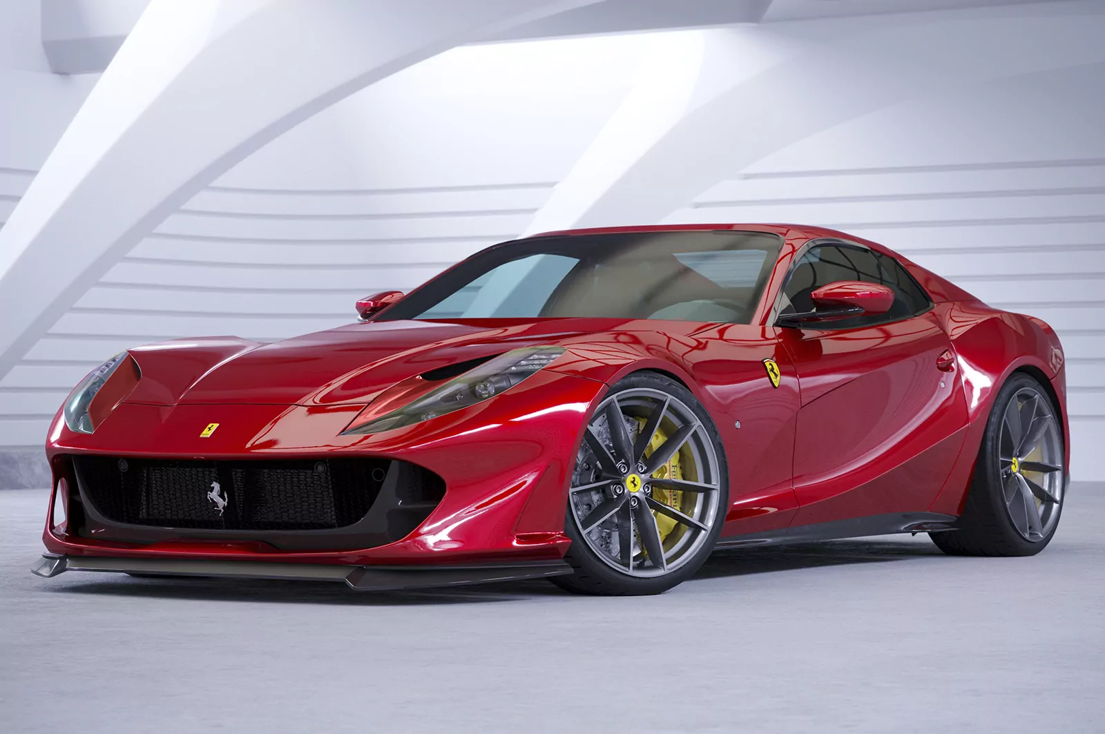 Cup-Spoilerlippe mit ABE für Ferrari 812 Superfast / GTS CSL768 Schwarz Strukturiert