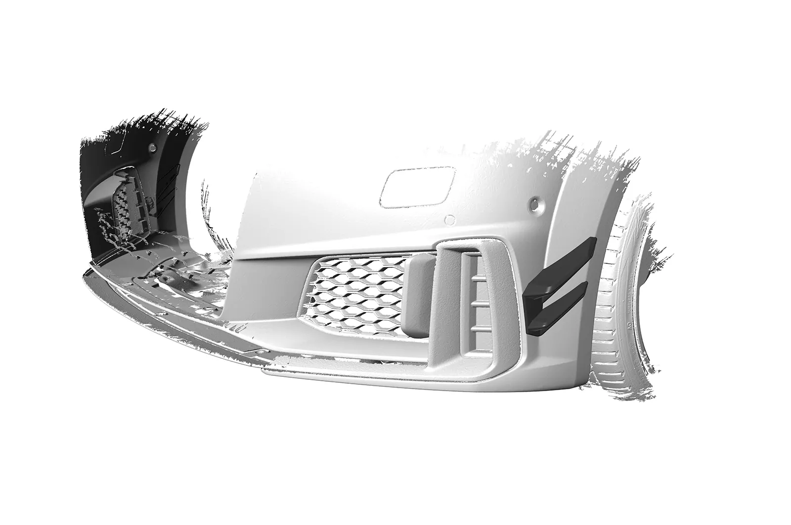 Performance Flaps für Audi TT (FV/8S) S-Line und TTS FP028 Schwarz Strukturiert