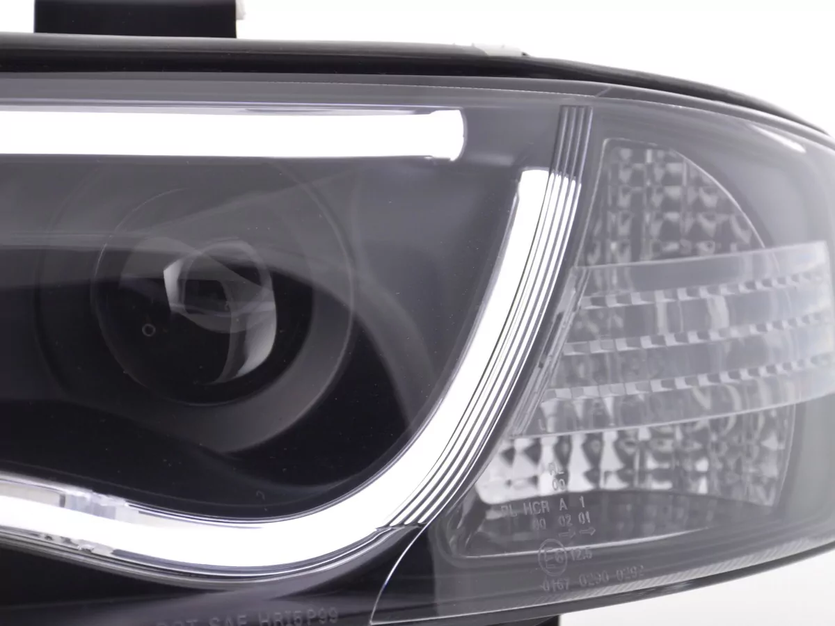 Scheinwerfer Set Daylight LED TFL-Optik Audi A6 Typ 4B Bj. 01-04 schwarz für Rechtslenker
