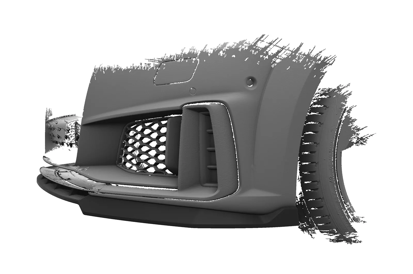 Cup-Spoilerlippe mit ABE für Audi TT FV/8S S-Line / TTS FV/8S CSL739 Schwarz Strukturiert