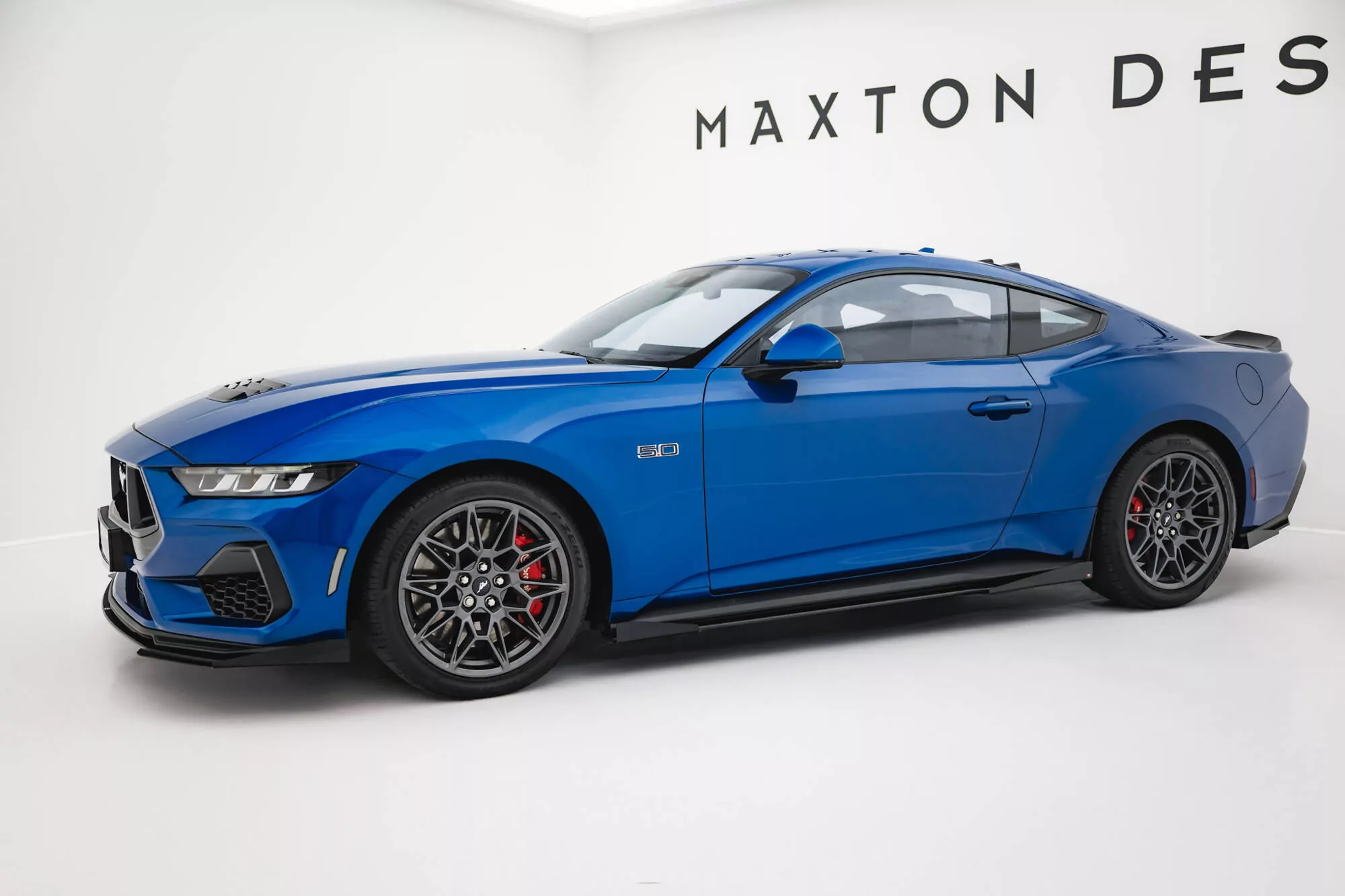 Street Pro Seitenschweller Ansatz Für + Flaps Ford Mustang GT Mk7 Schwarz Hochglanz