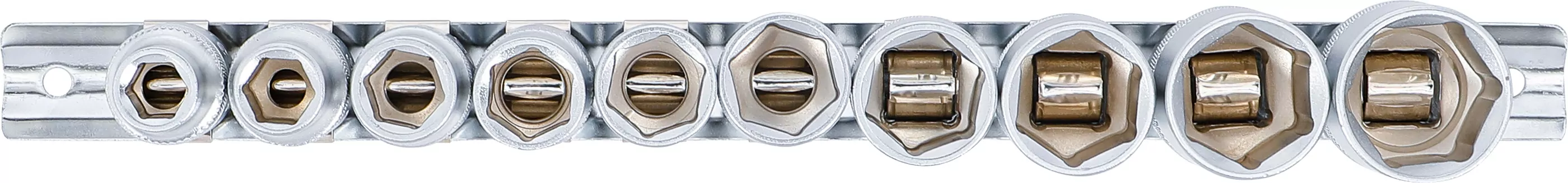 Steckschlüssel-Einsatz-Satz, Sechskant | Antrieb Innenvierkant 12,5 mm (1/2") | Zollgrößen | 10-tlg.