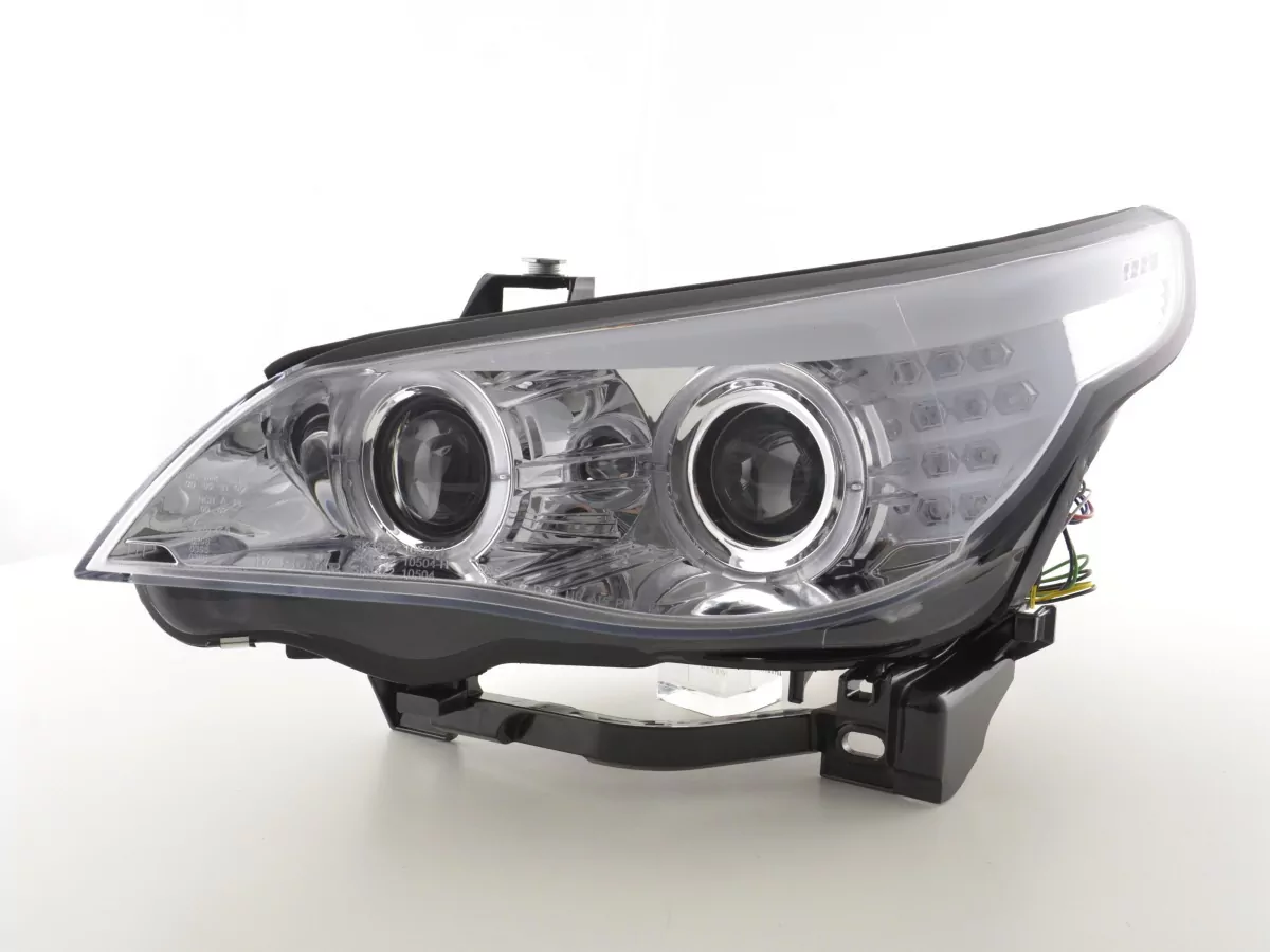 Scheinwerfer Set Xenon Angel Eyes LED BMW 5er E60/E61 Bj. 05-07 chrom