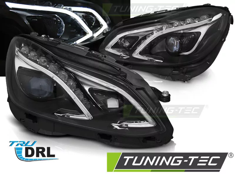 HEADLIGHTS TRUE DRL BLACK fits MERCEDES W212 13-16