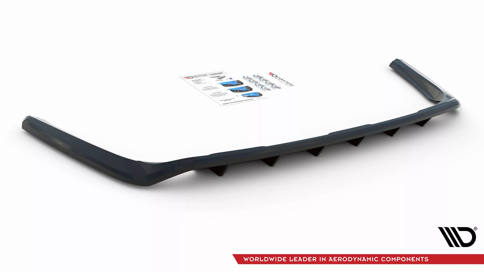 Hinten Splitter (mit Einem Vertikalem Balken) Toyota RAV4 Mk5 Schwarz Hochglanz