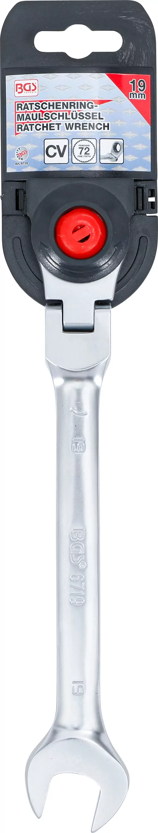 Ratschenring-Maulschlüssel | abwinkelbar | SW 19 mm