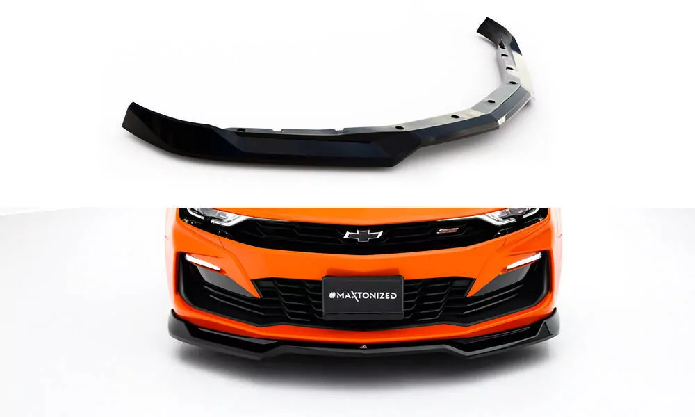 Front Ansatz V.1 Für Chevrolet Camaro SS Mk6 Facelift Schwarz Hochglanz