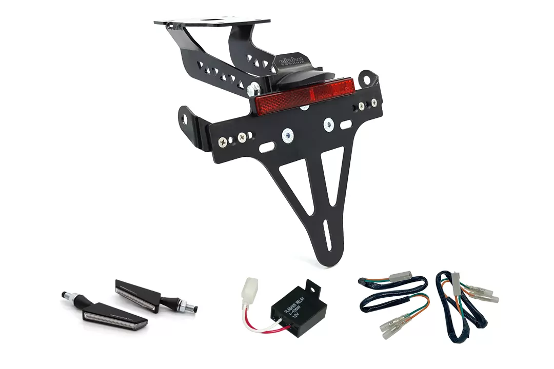 alpha Technik Kennzeichenhalter-Blinker-Kit BSQN für Kawasaki Z900 Modelljahr 2017-2019 (Hinten)