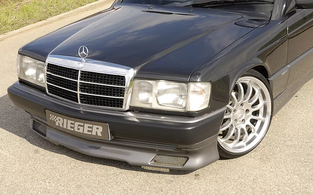 Rieger Spoilerlippe für Mercedes 190 (W201) - Lim.  nicht für16V, ab Bj. 88--> carbon optik