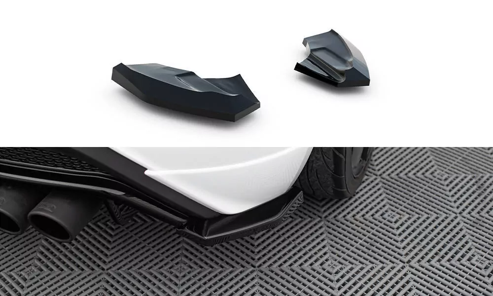 Heck Ansatz Flaps Diffusor V.3 Für Ford Fiesta ST Mk7 Facelift Schwarz Hochglanz