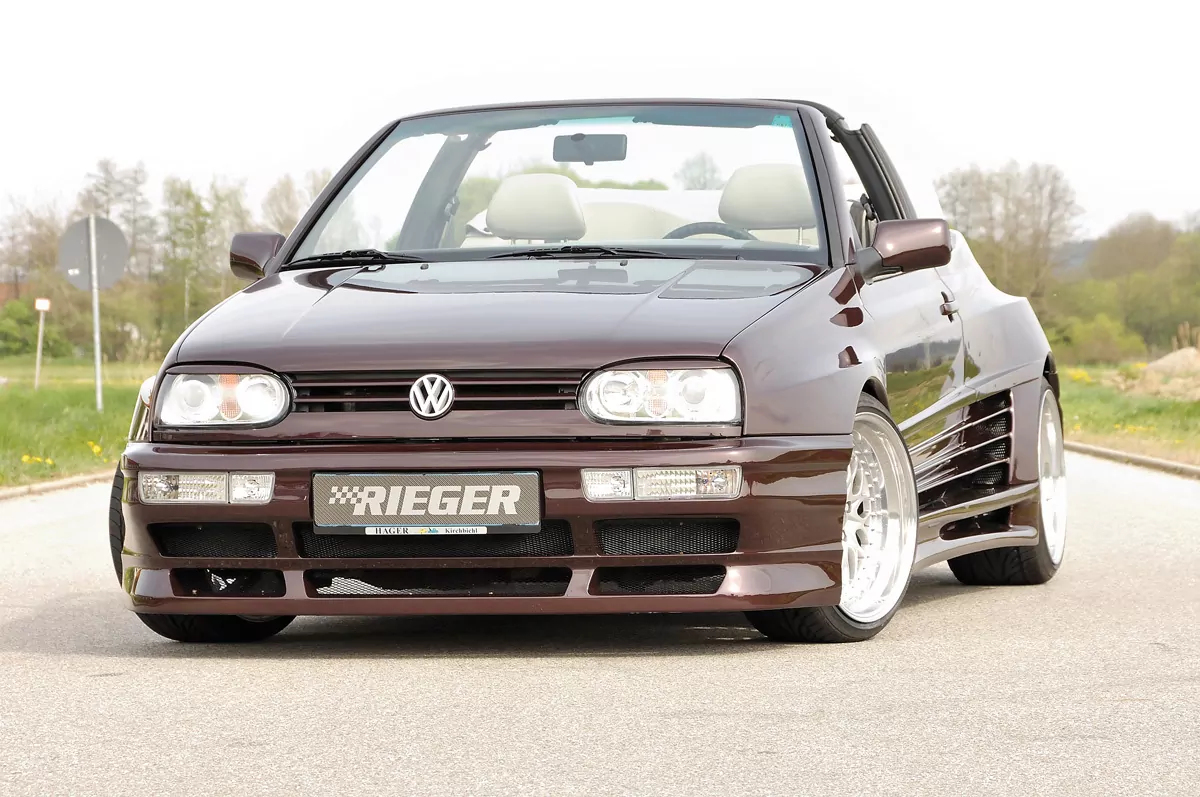Rieger Spoilerstoßstange Breitbau II für VW Golf 3 -    carbon optik