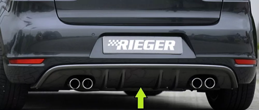 Rieger Heckeinsatz mit 2 Doppelfinnen glanz schwarz für VW Golf 6 Cabrio 10.08-