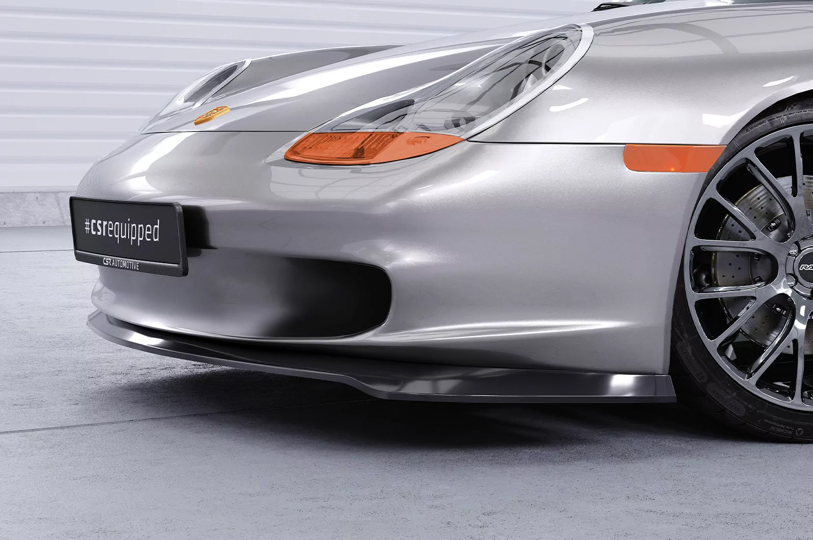 Cup-Spoilerlippe mit ABE für Porsche 986 Boxster CSL600 Schwarz Strukturiert