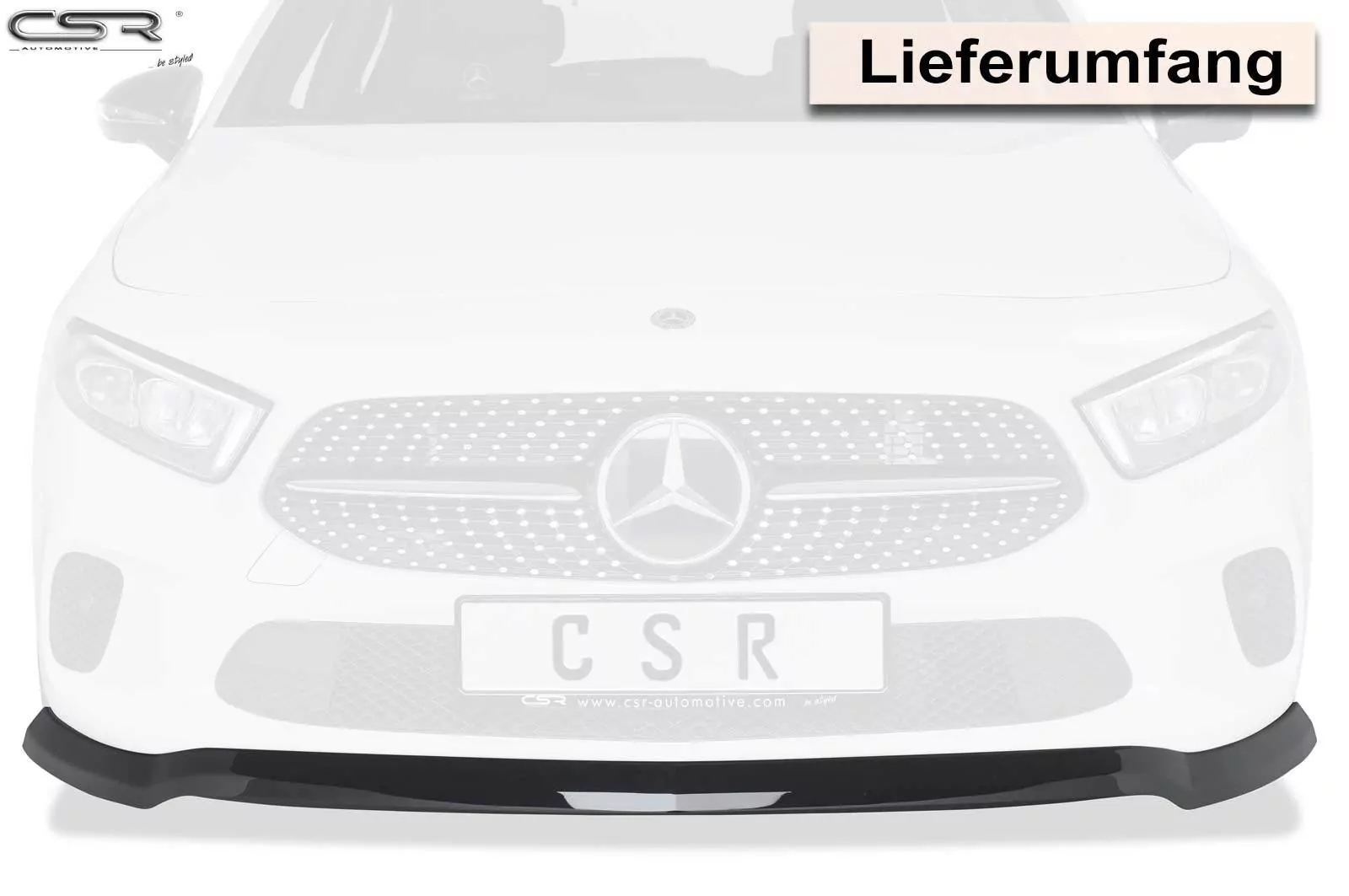 Cup-Spoilerlippe mit ABE für Mercedes A-Klasse W177 CSL312-M Carbon Look (matt)