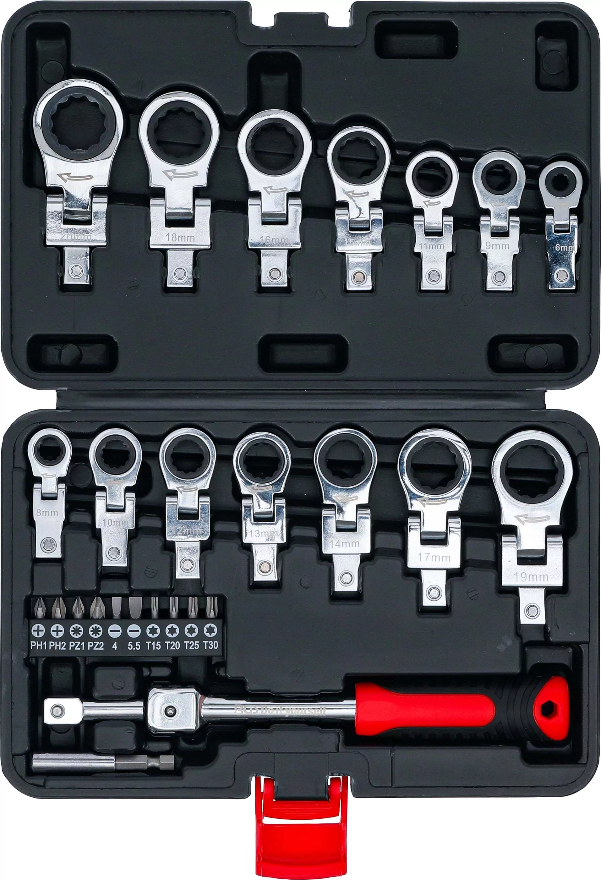 Einsteck-Ratschenring-Schlüssel- und Bit-Satz | 6 - 20 mm | 27-tlg.