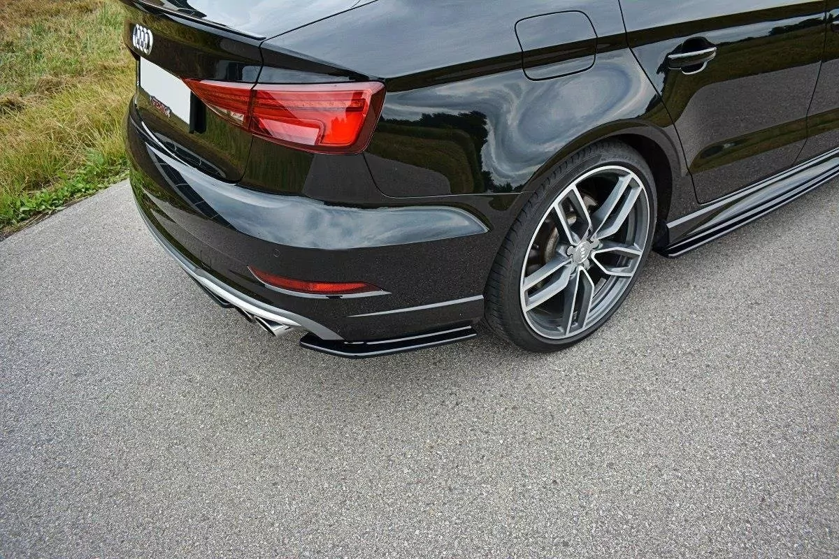 Heck Ansatz Flaps Diffusor Passend Für Diffusor Passend Für Audi S3 8V Limousine FL Schwarz Hochglanz Schwarz Hochglanz