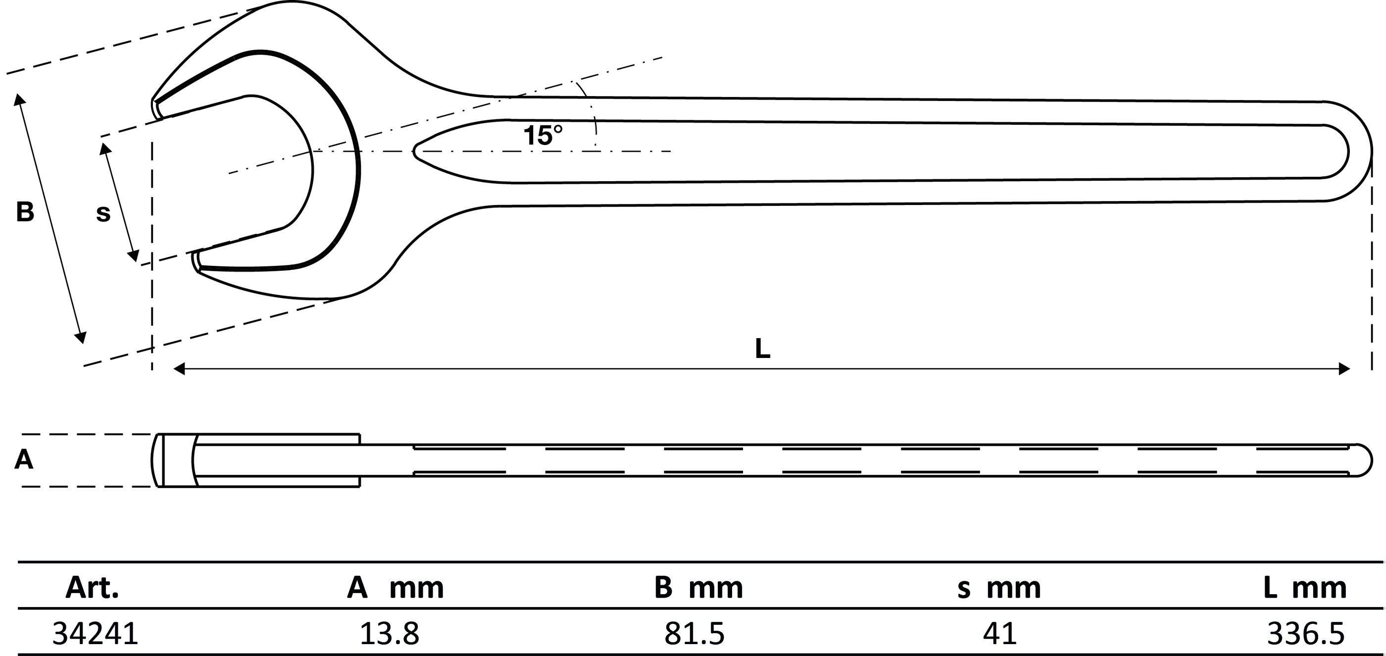 Einmaulschlüssel | DIN 894 | SW 41 mm