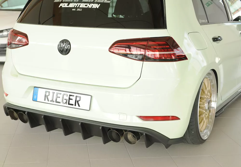Rieger Heckeinsatz matt schwarz für VW Golf 7 R 5-tür. 02.17- (ab Facelift)