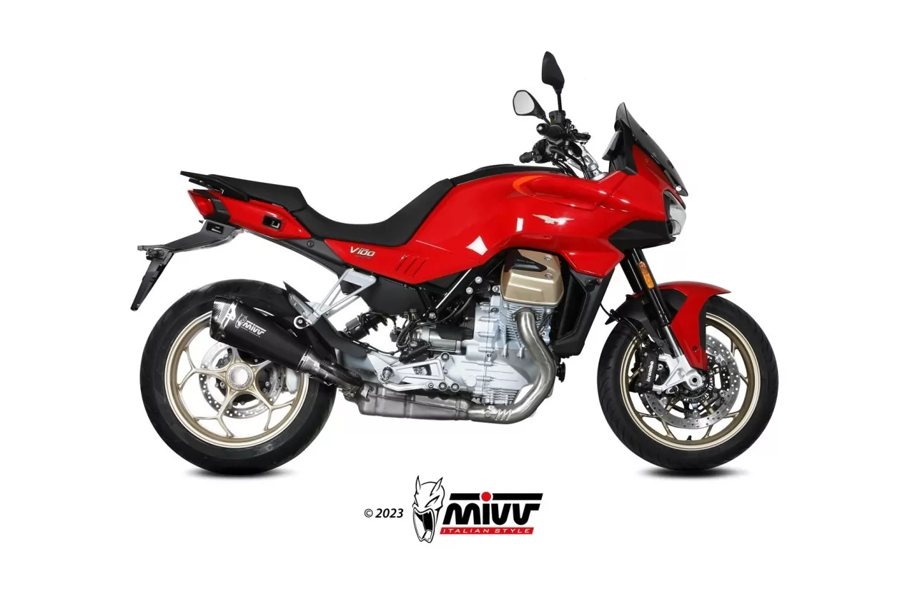 MIVV DELTA RACE Edelstahl Schwarz MOTO GUZZI V100 MANDELLO 22-23