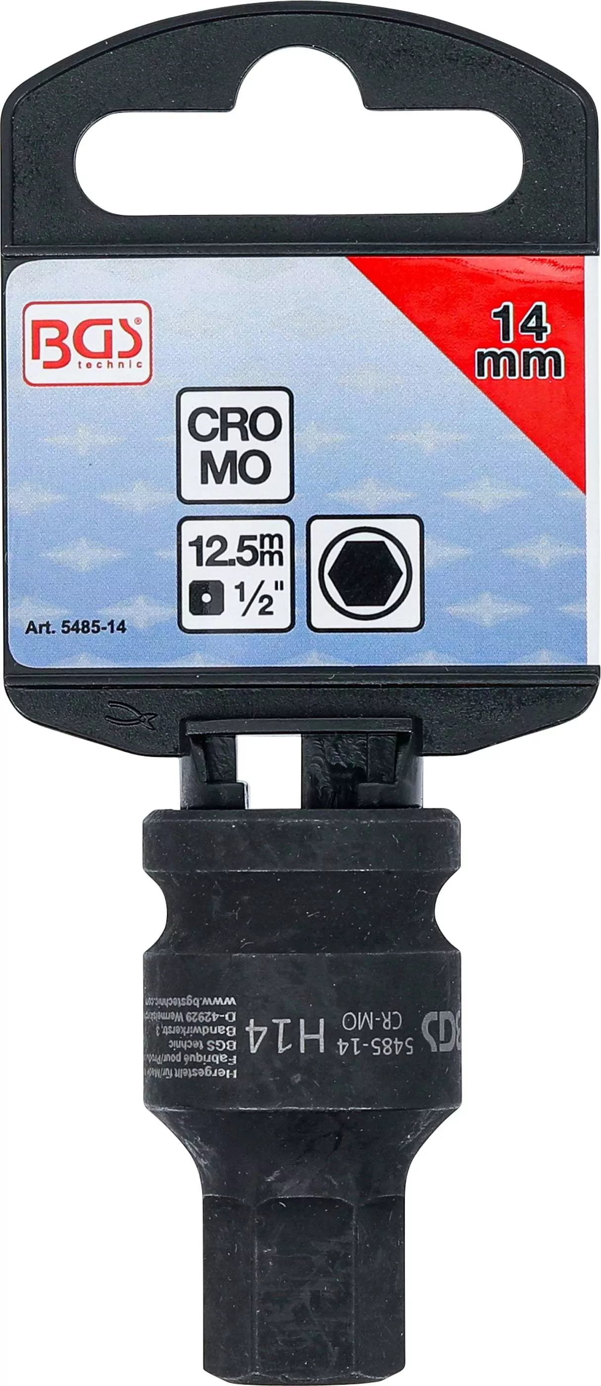 Kraft-Bit-Einsatz | Länge 42 mm | Antrieb Innenvierkant 12,5 mm (1/2") | Innensechskant 14 mm