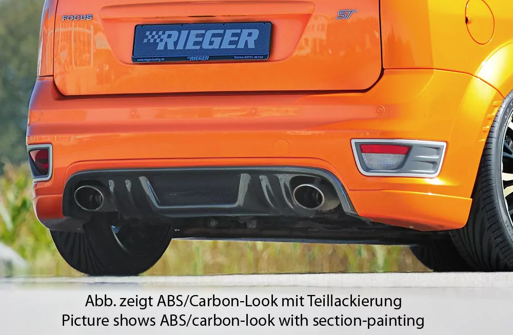 Rieger Heckansatz für Ford Focus 2 ST - 5-tür. 10.05-01.08 (bis Facelift) carbon optik