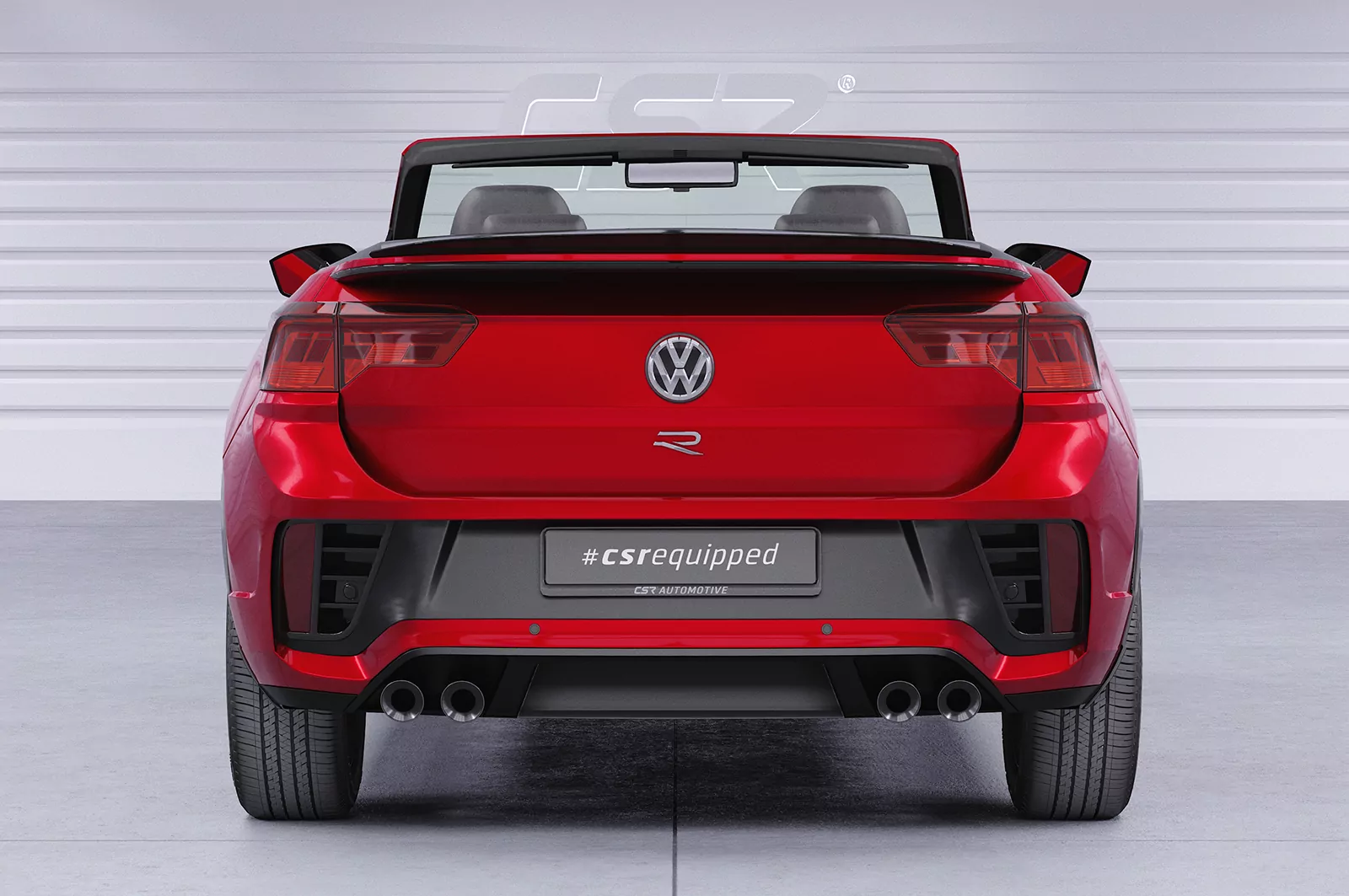 Heckflügel mit ABE für VW T-Roc (Typ A1) Cabrio HF619 Strukturiert (schwarz matt)