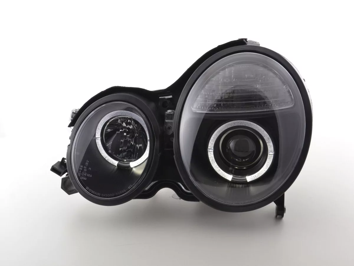 Scheinwerfer Set Angel Eyes Mercedes E-Klasse Typ W210 Bj. 99-01 schwarz