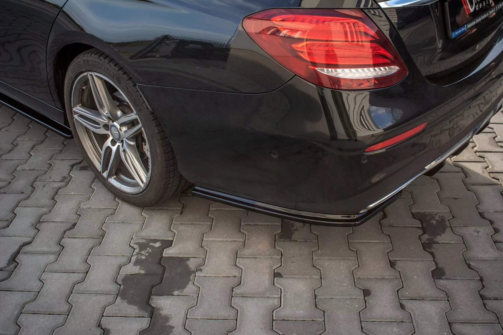 Heck Ansatz Flaps Diffusor Passend Für Diffusor Passend Für Mercedes-Benz E43 AMG / AMG-Line W213 Schwarz Hochglanz Schwarz Hochglanz