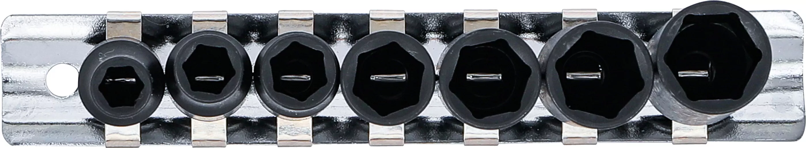 Kraft-Steckschlüssel-Einsatz-Satz Sechskant, tief | Antrieb Innenvierkant 6,3 mm (1/4") | SW 6 - 13 mm | 7-tlg.