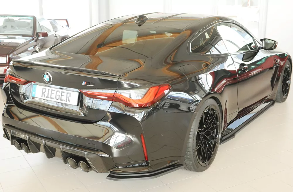 Rieger Heckschürzenansatz seitlich rechts matt schwarz für BMW 4er G83 M4 (G234M) Cabrio 06.21-