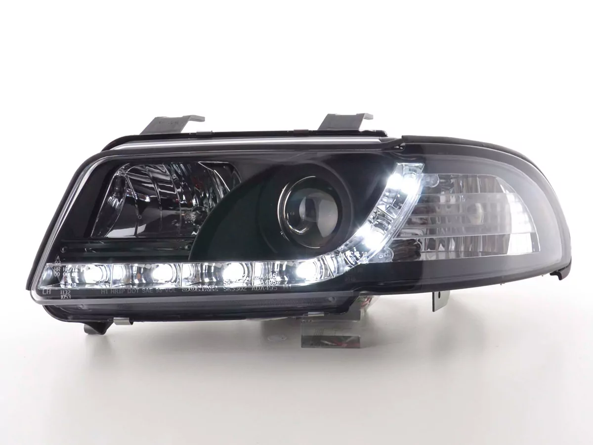 Scheinwerfer Set Daylight LED Tagfahrlicht Audi A4 B5 8D Bj. 99-01 schwarz
