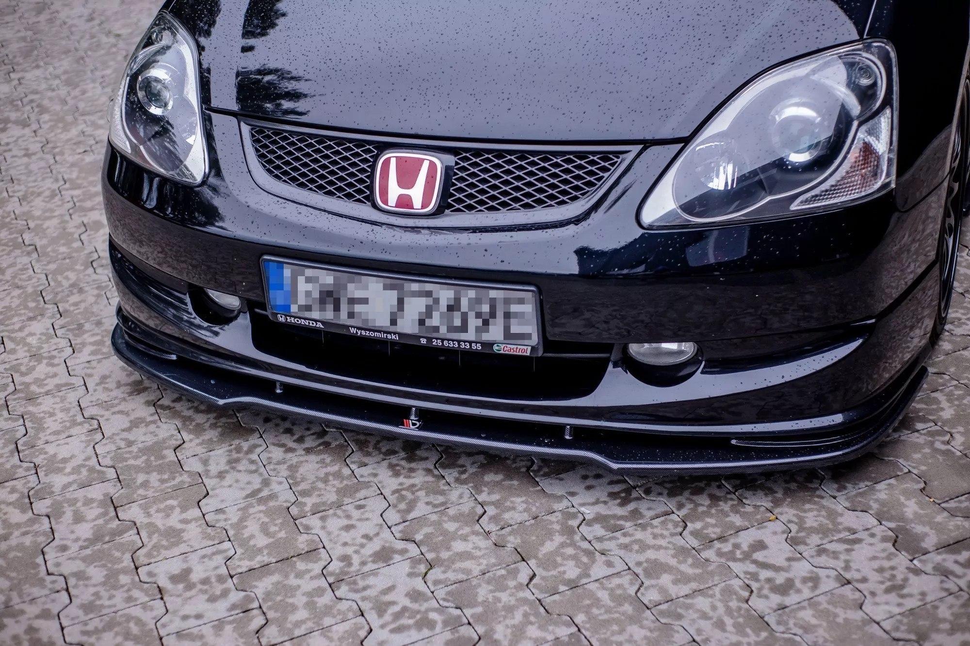 Front Ansatz Passend Für V.1 Passend Für HONDA CIVIC EP3 (MK7) TYPE-R/S FL  Schwarz Hochglanz Schwarz Hochglanz
