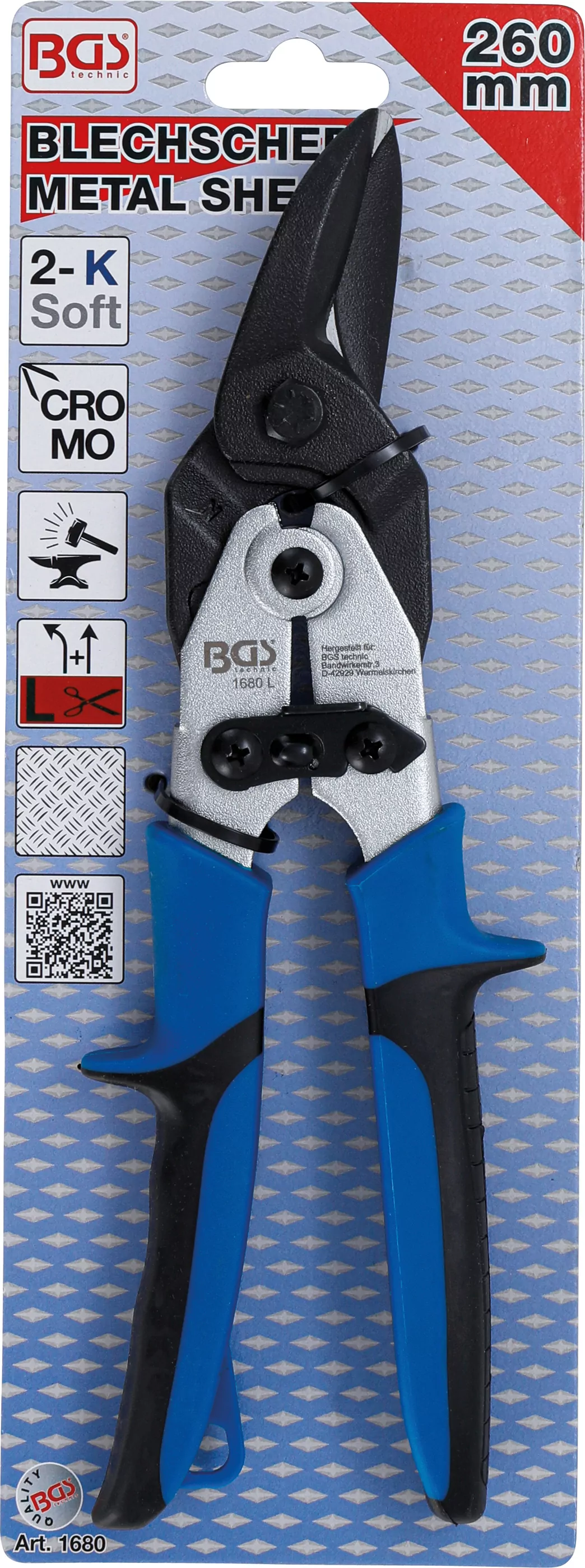 Blechschere | links / gerade schneidend | 260 mm