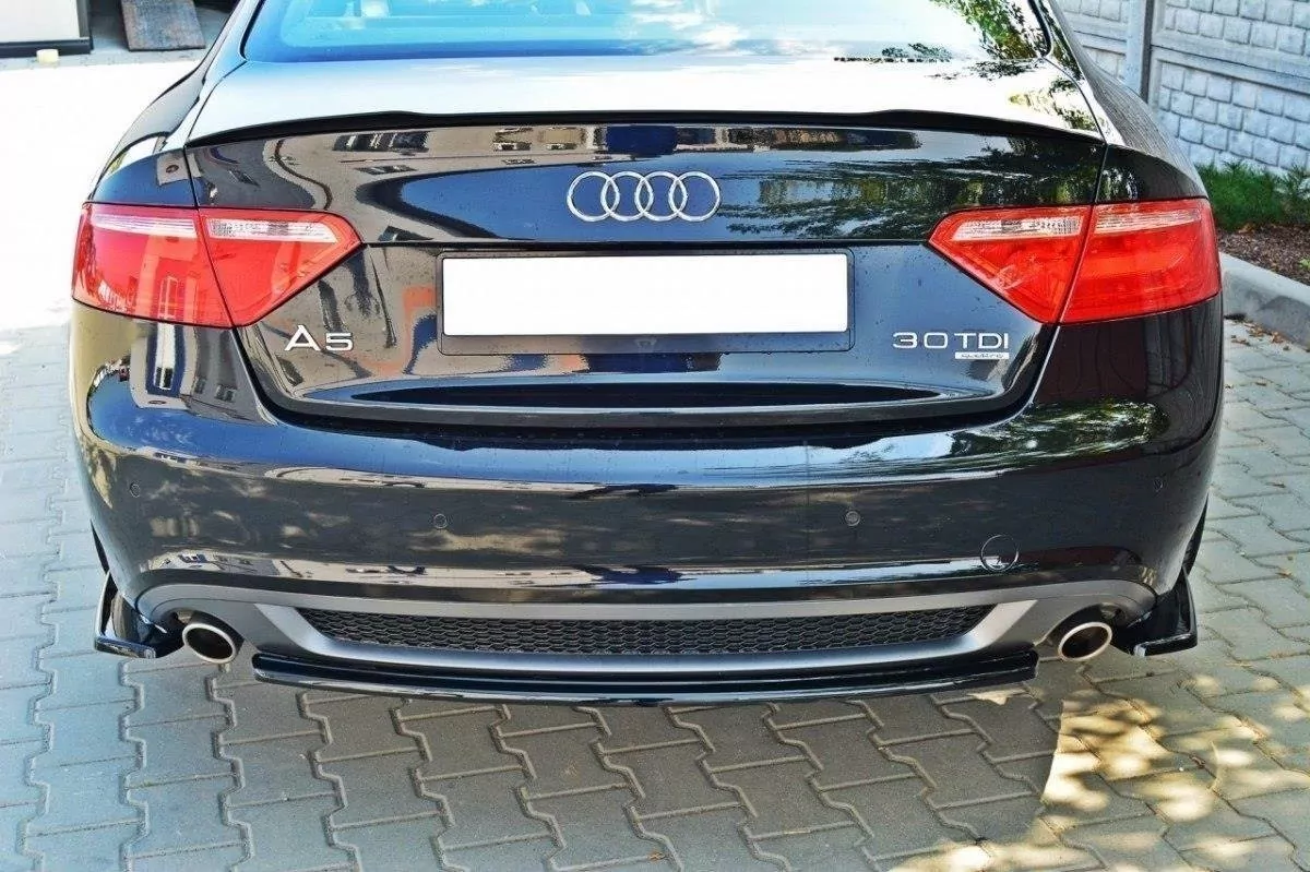 Heck Ansatz Flaps Diffusor Passend Für Diffusor Passend Für AUDI A5 S-LINE Schwarz Hochglanz Schwarz Hochglanz