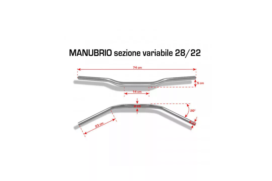 BARRACUDA Superbike Lenker Aluminium 28/22mm konifiziert gold